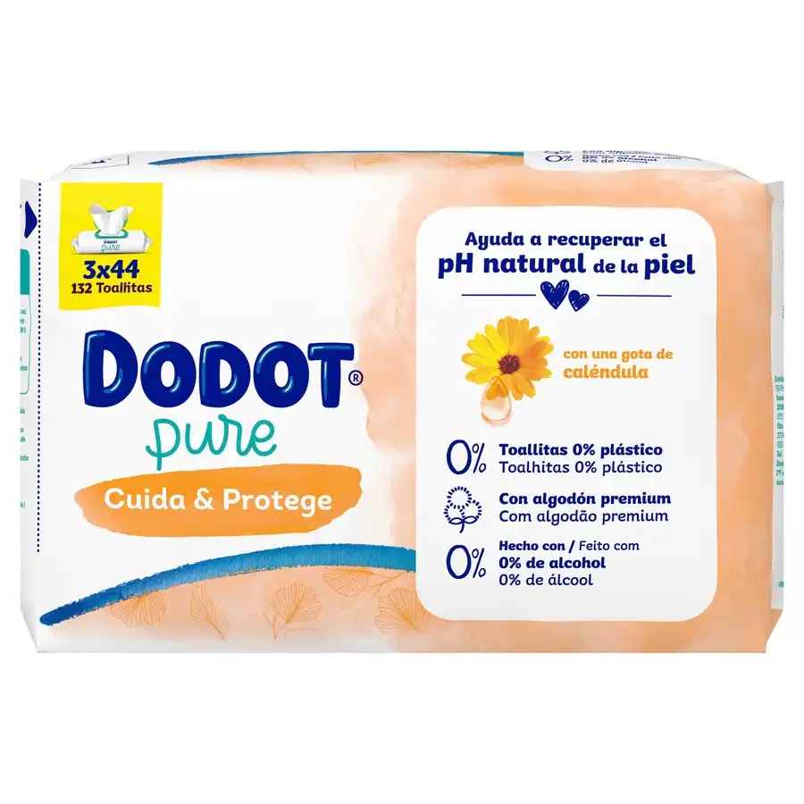 Dodot - TOALLITAS PURE CUIDA & PROTEGE PARA BEBÉ Manoplas de baño 480 g unisex - Dodot - Comparador de precios