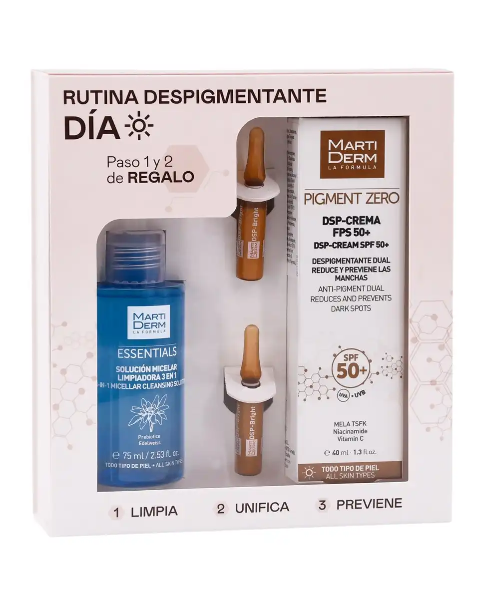 MartiDerm - Cofre Rutina Despigmentante Día Limpia Unifica Previene MartiDem - MartiDerm - Comparador de precios