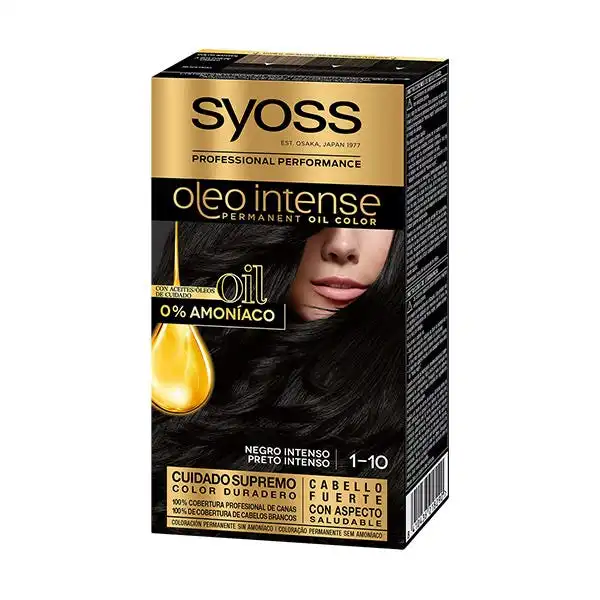 Oleo Intense Permanent Oil Color 1.10 Negro Intenso - Syoss - Comparador de precios