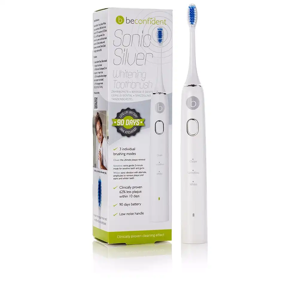 Sonic Silver electric whitening toothbrush #white/silver 1 u - Beconfident - Comparador de precios