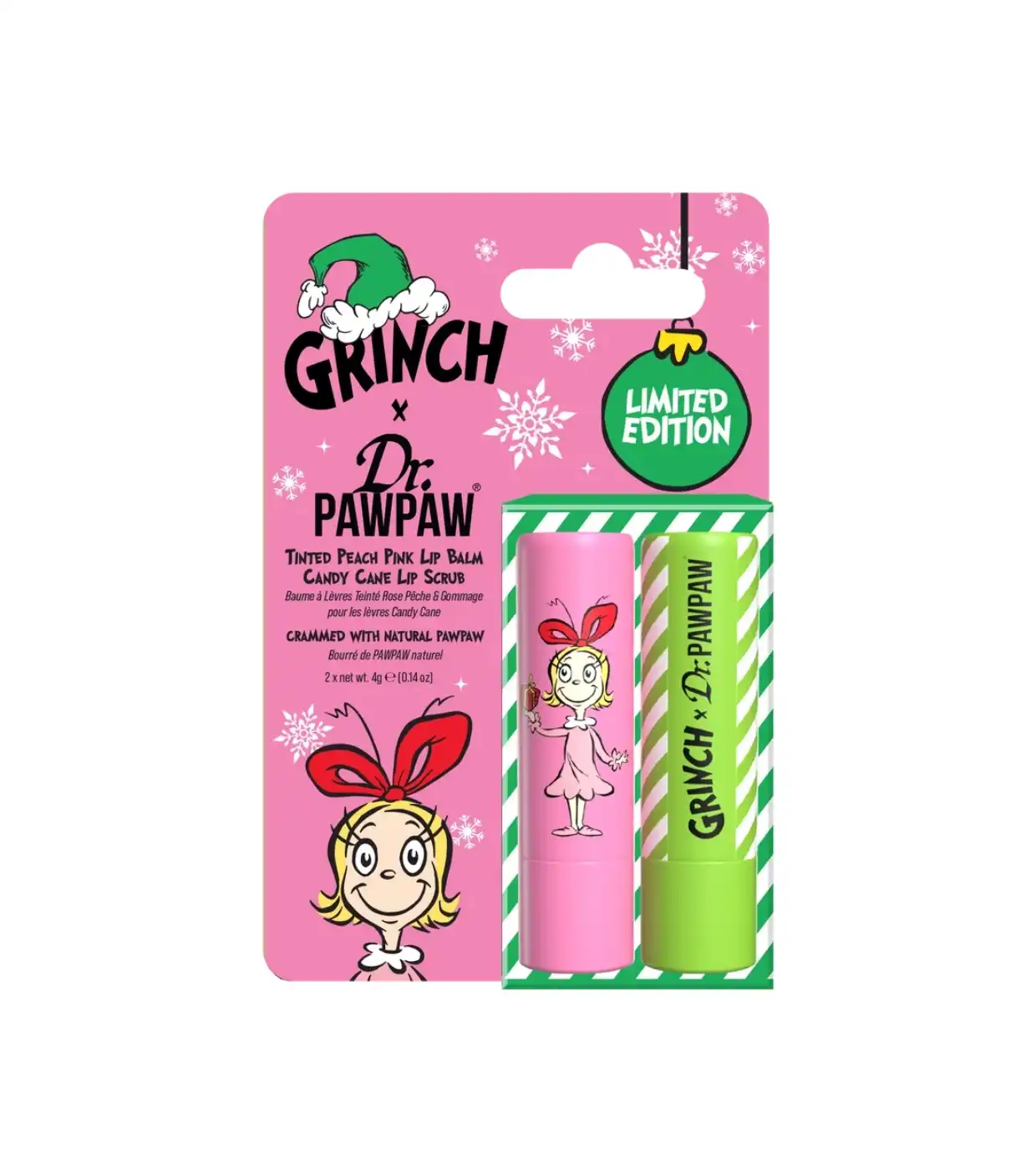 Dr. PAWPAW - *The Grinch* - Dúo de cuidado labial - Candy Cane Lip Scrub & Peach Pink - Dr PawPaw - Comparador de precios