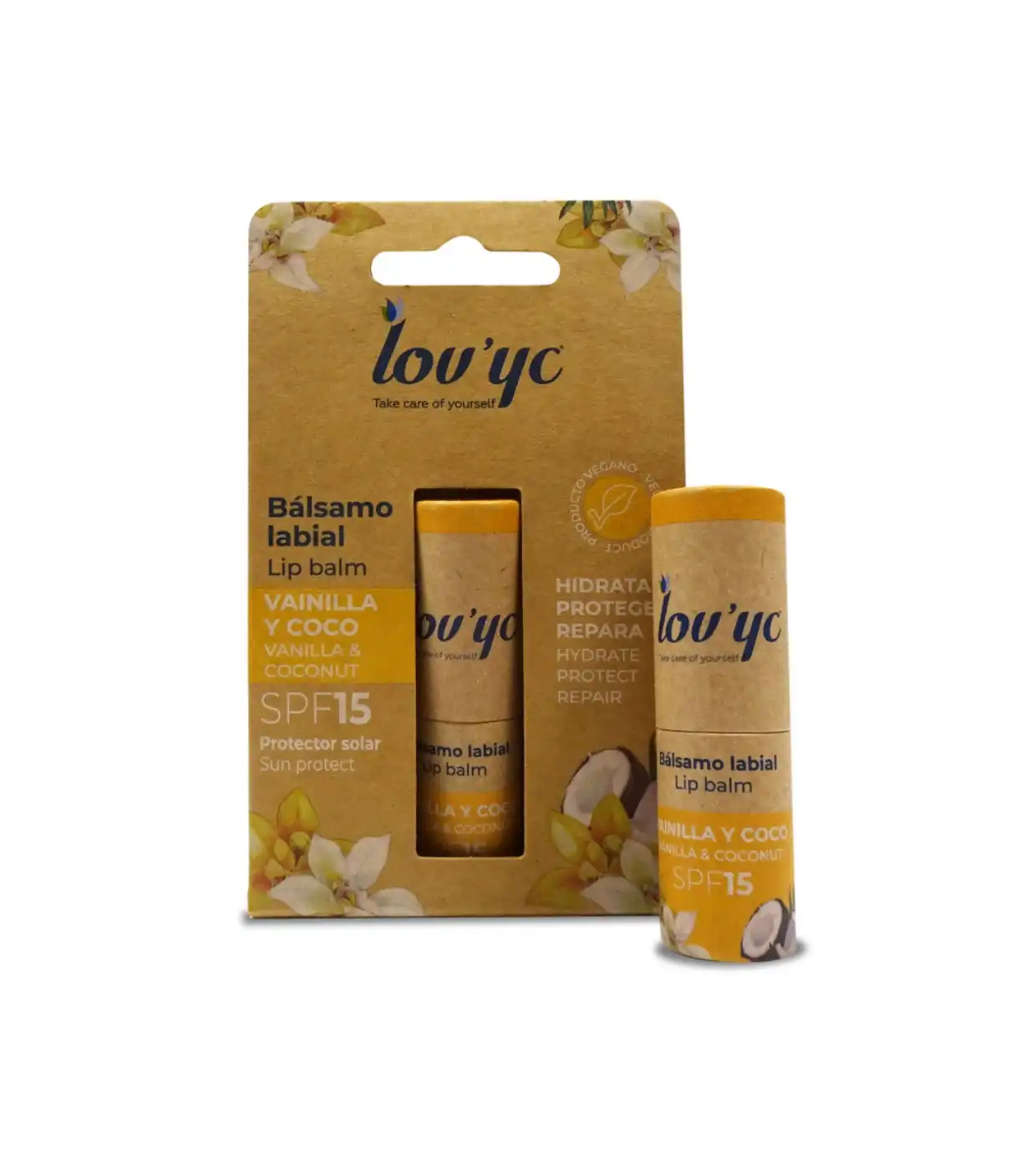 Lovyc - Bálsamo labial vainilla y coco SPF15 - Lov'yc - Comparador de precios