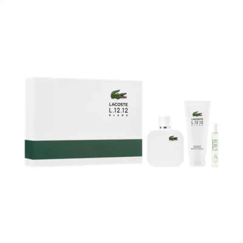 Set Lacoste L.12.12 Blanc Eau De Toilette 100 Ml + Mini 7,5 Ml + Shower Gel - Lacoste - Comparador de precios