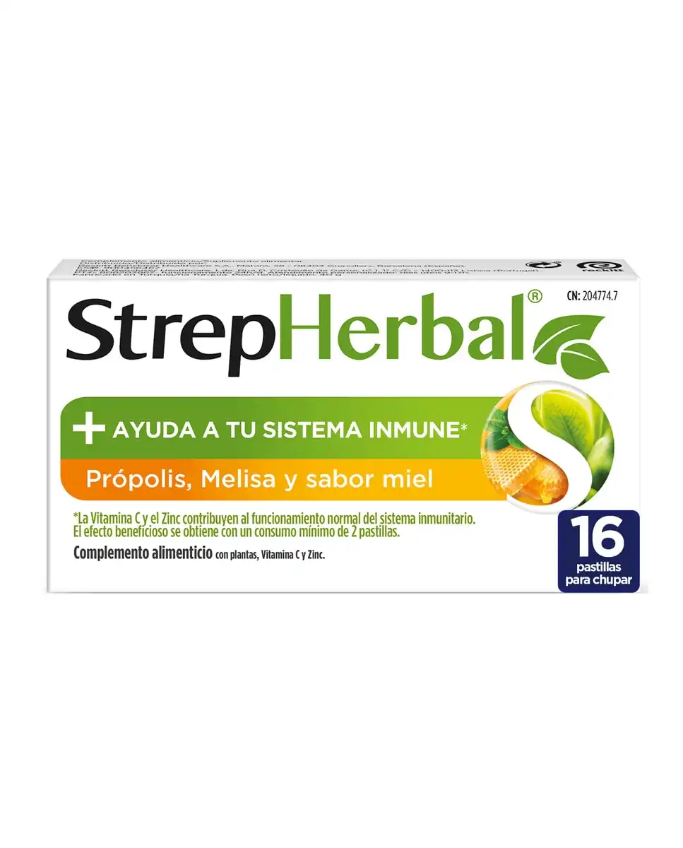 Strepherbal - 16 Pastillas Para Chupar Própolis Y Melisa Sabor Miel - Strepherbal - Comparador de precios