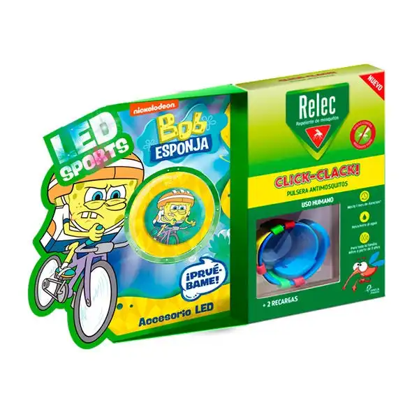 Click-Clack Pulsera Antimosquitos Bob Enponja Ciclismo - Relec - Comparador de precios