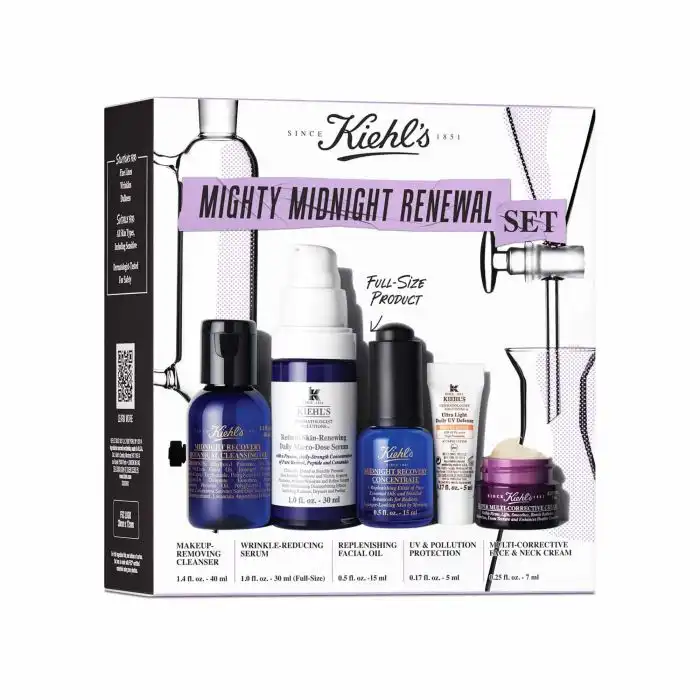 Cofre Mighty Midnight Renewal Limpieza Sérum Antiedad y Protección UV 40 ml - Kiehls - Comparador de precios