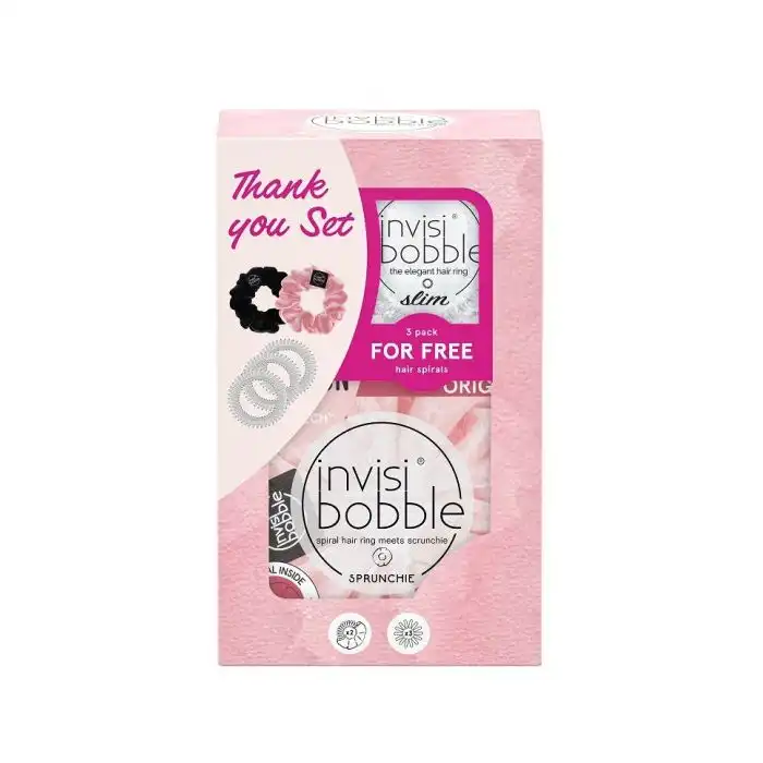 Set 2 Sprunchies + 3 Coleteros Slim Pink - Invisibobble - Comparador de precios
