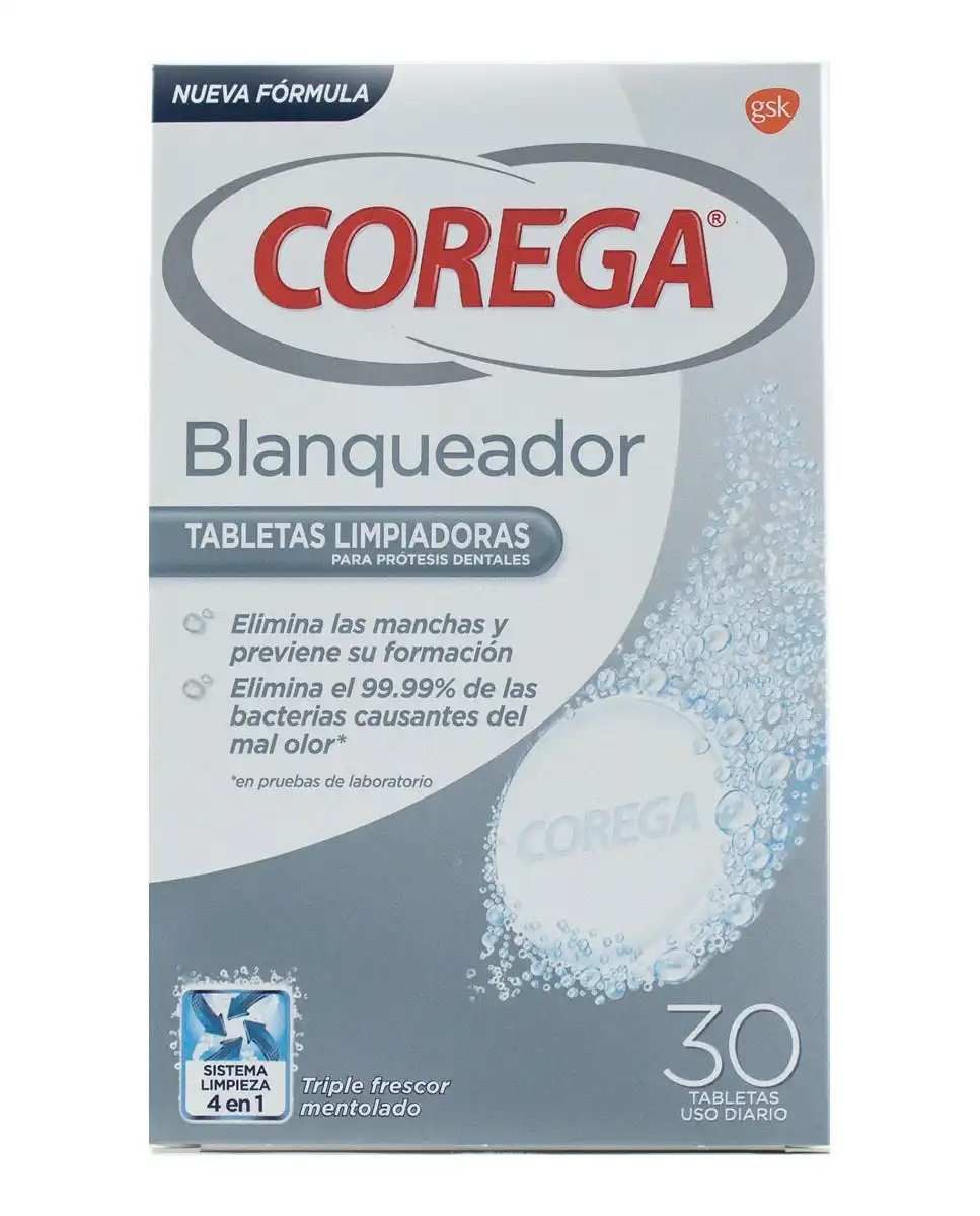 Corega - 30 Tabletas Limpiadoras Blanqueador - Corega - Comparador de precios