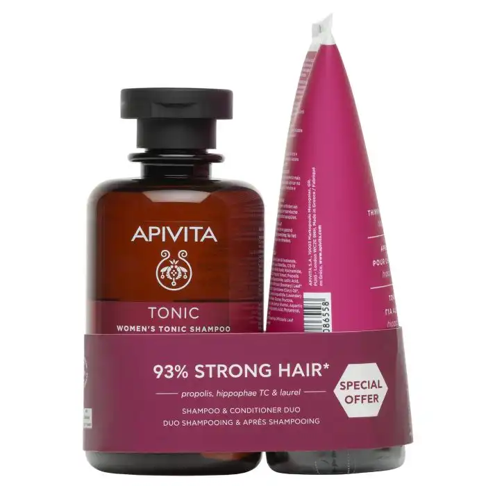Estuche Anticaída para Mujer Champú y Acondicionador Tonificantes - Apivita - Comparador de precios