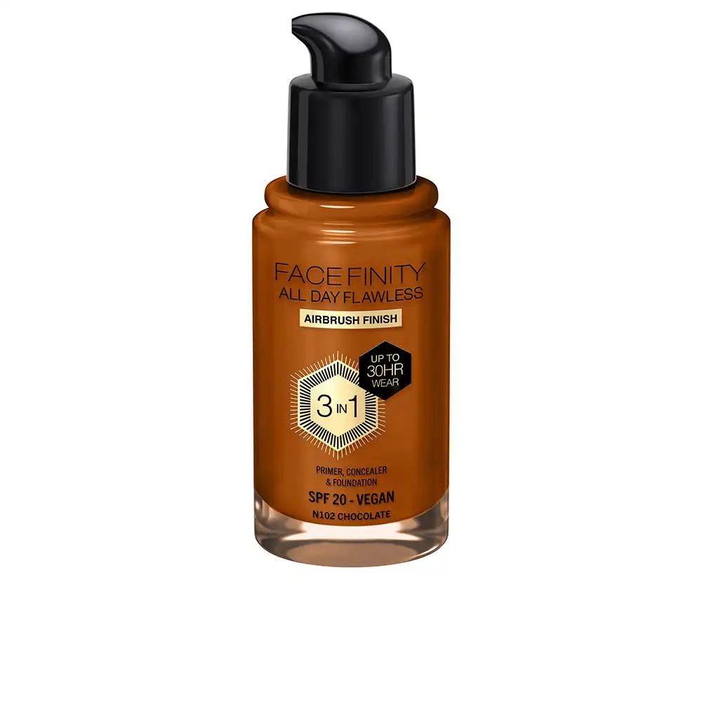 Facefinity All Day Flawless 3 In 1 foundation #N102-chocolate - Max Factor - Comparador de precios