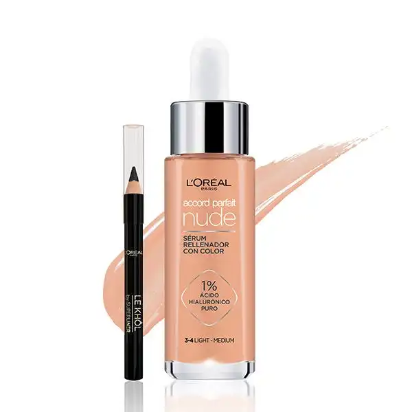 Accord Parfait Nude Serum + Mini Le Khol De Regalo 3-4 Light Medium - Loreal Paris - Comparador de precios