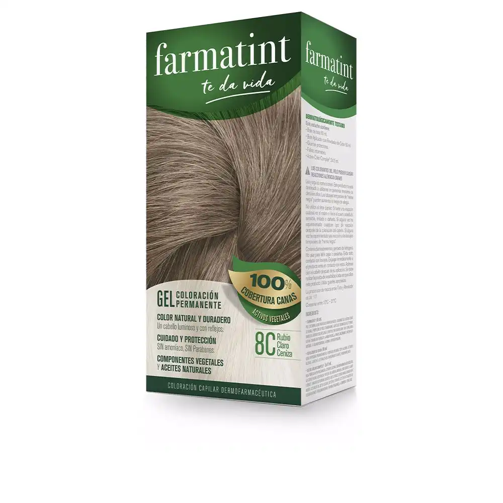 Farmatint Gel coloración permanente #8c-rubio claro ceniza 5 u - Farmatint - Comparador de precios