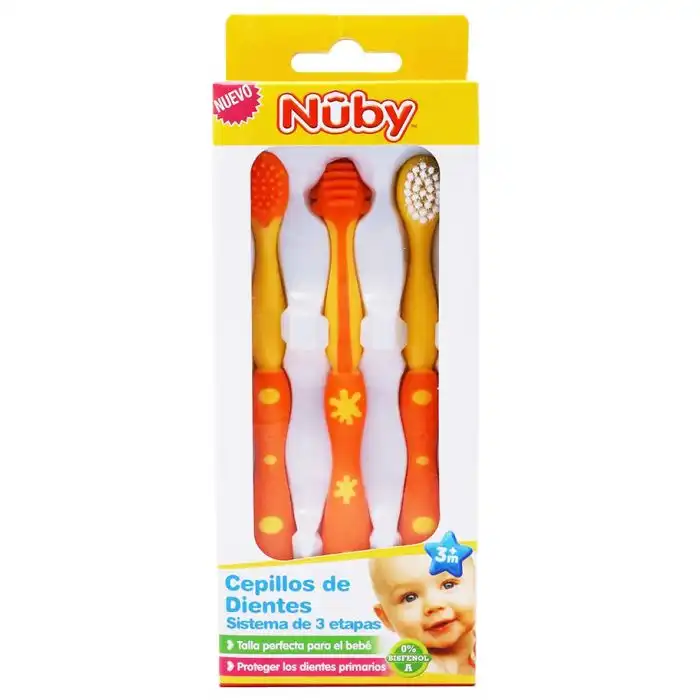Set 3 Cepillos Dentales Bebés - Nuby - Comparador de precios