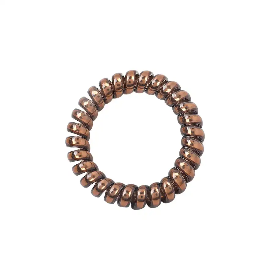 SOHO - Gomas Para El Pelo En Espiral Metalizadas Gomas para cabello 3 pieces Marrón female - Soho - Comparador de precios