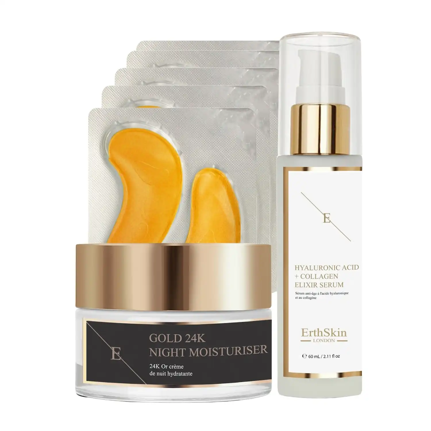Conjunto de ojos y noche en oro de 24 quilates Set de tratamiento facial - ErthSkin London - Comparador de precios