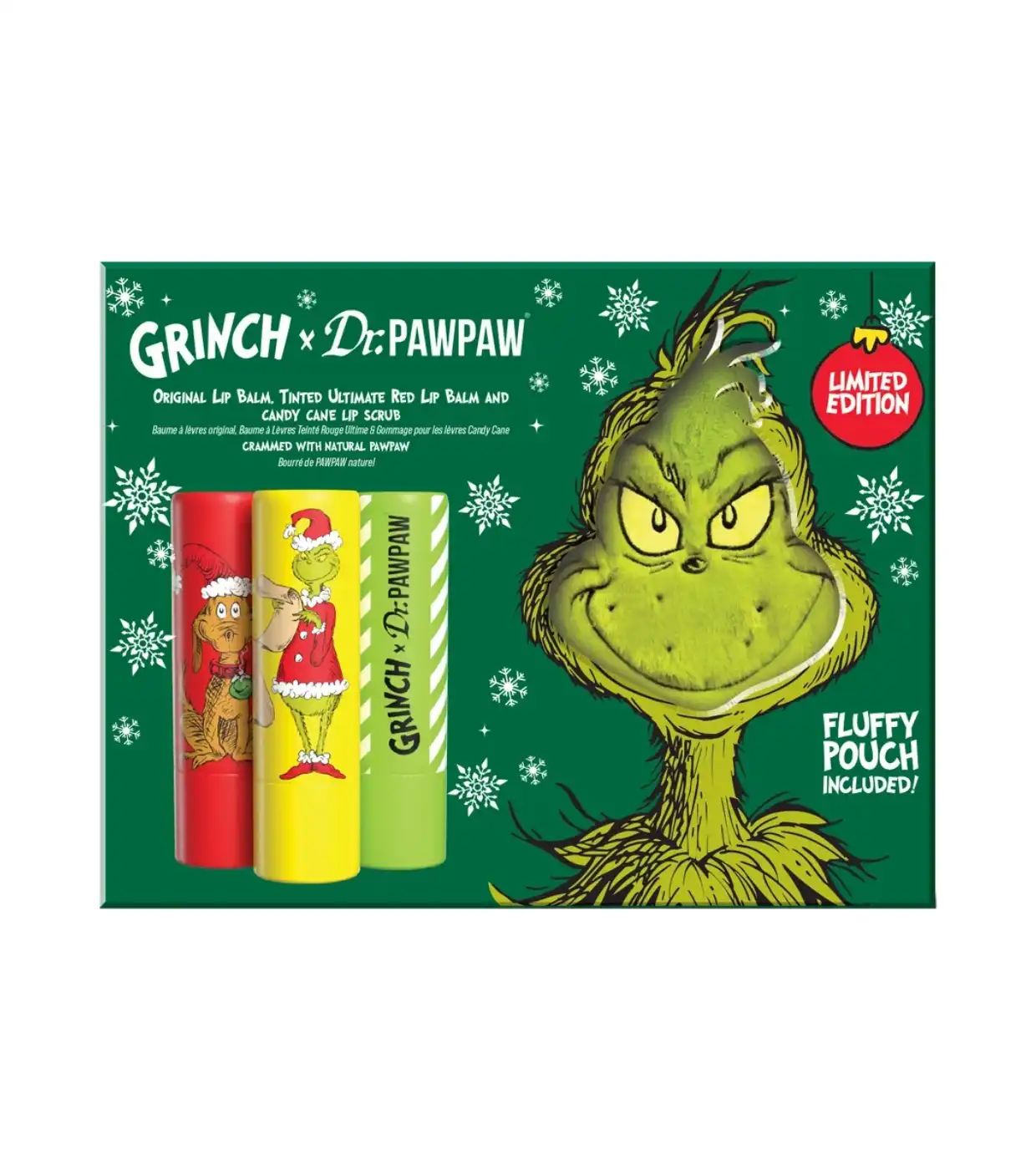 Dr. PAWPAW - *The Grinch* - Trío de bálsamos labiales - Ultimate Red, Candy Cane Lip Scrub & Original - Dr PawPaw - Comparador de precios