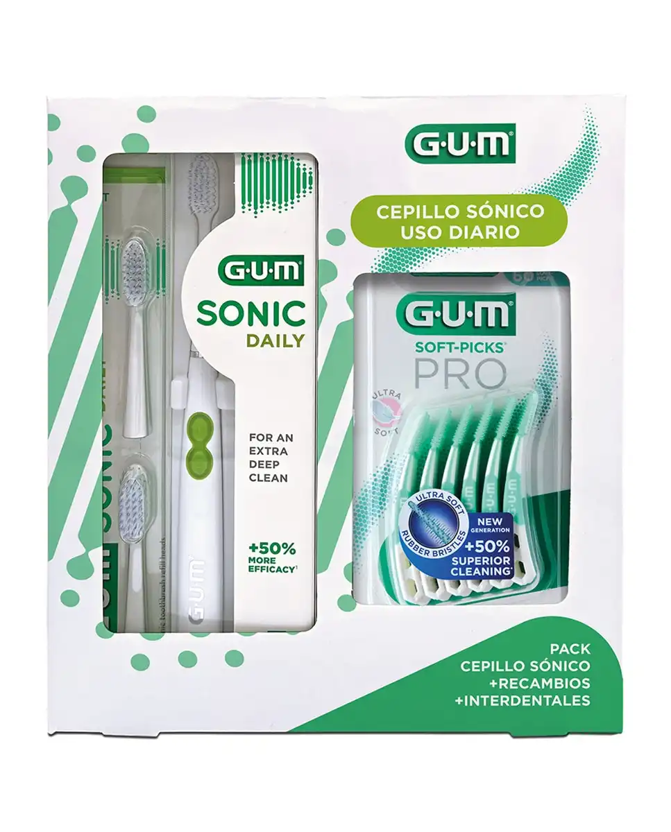 Gum - Pack Regalo Cepillo Sónico: Gum® Sonic Daily + 2 Recambios + Interdentales Gum®. - GUM - Comparador de precios