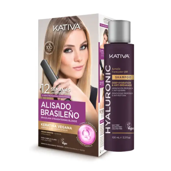 Kit Alisado Brasileño Cabellos Rubios 100 ml - Kativa - Comparador de precios