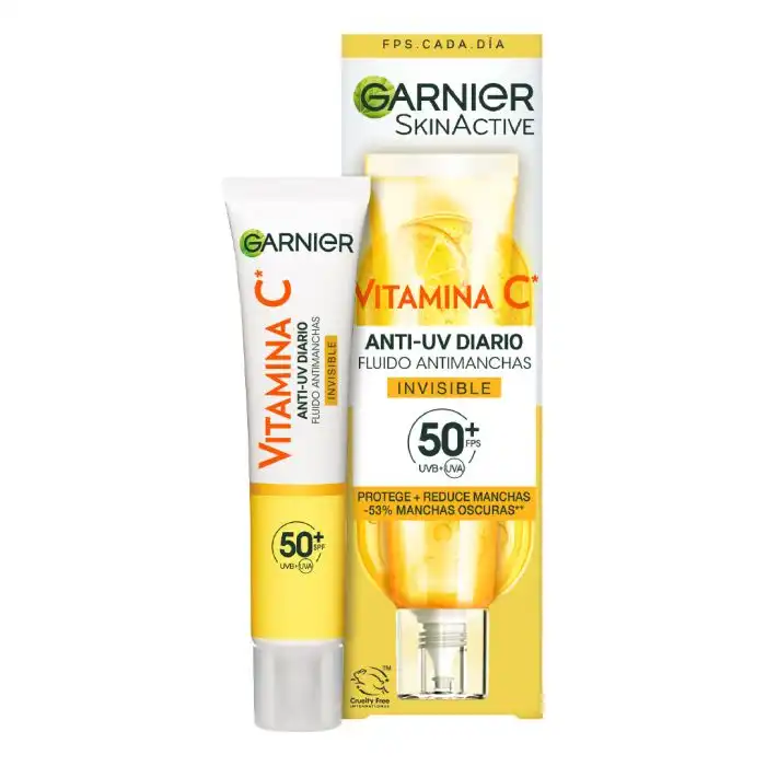 Vitamina C Fluido Antimanchas Anti-UV Diario Invisible FPS50+ 40 ml - Garnier - Comparador de precios