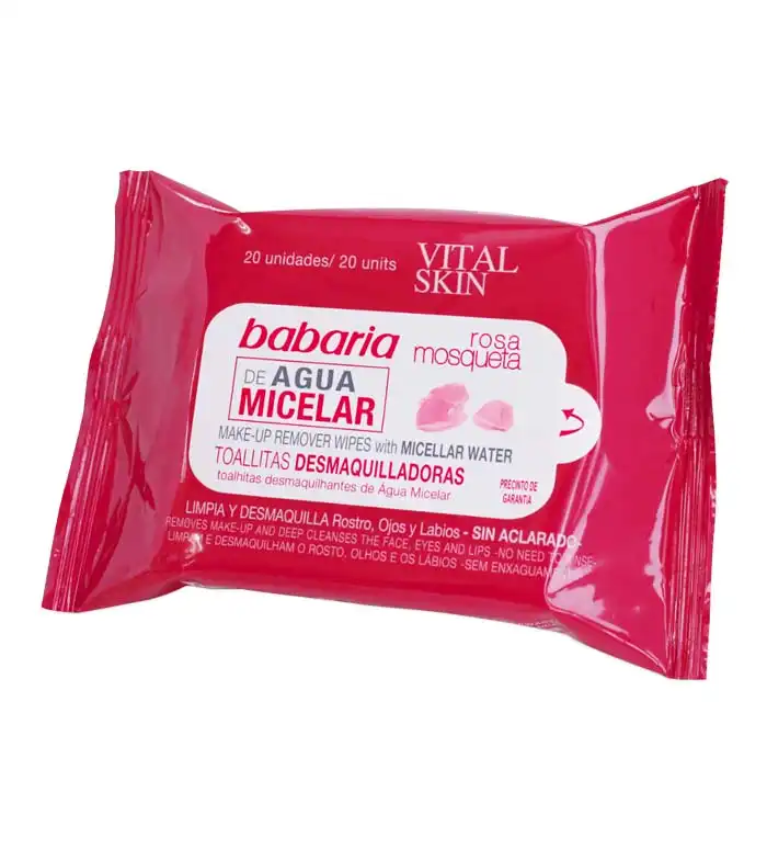Babaria - Toallitas desmaquillantes Vital Skin con agua micelar y rosa mosqueta - Babaria - Comparador de precios
