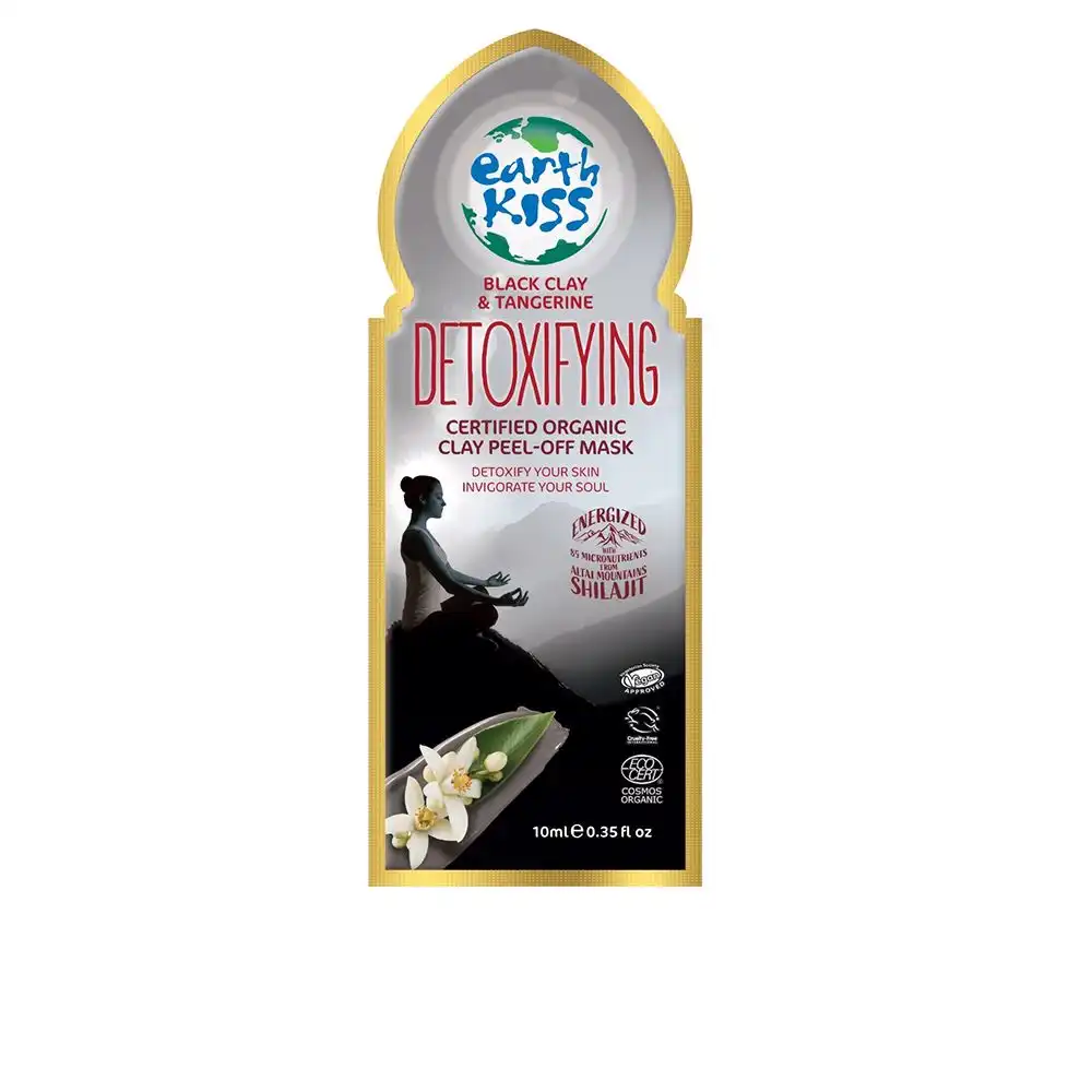 Detoxifying certified organic clay peel-off mask 10 ml - Earth Kiss - Comparador de precios