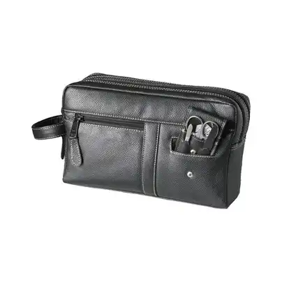 Hans Kniebes Neceser con estuche de bolsillo (3 piezas), piel de vacuno genuina, 230 x 140 x 80 mm 1 Stk. 1.0 pieces - Hans Kniebes - Comparador de precios