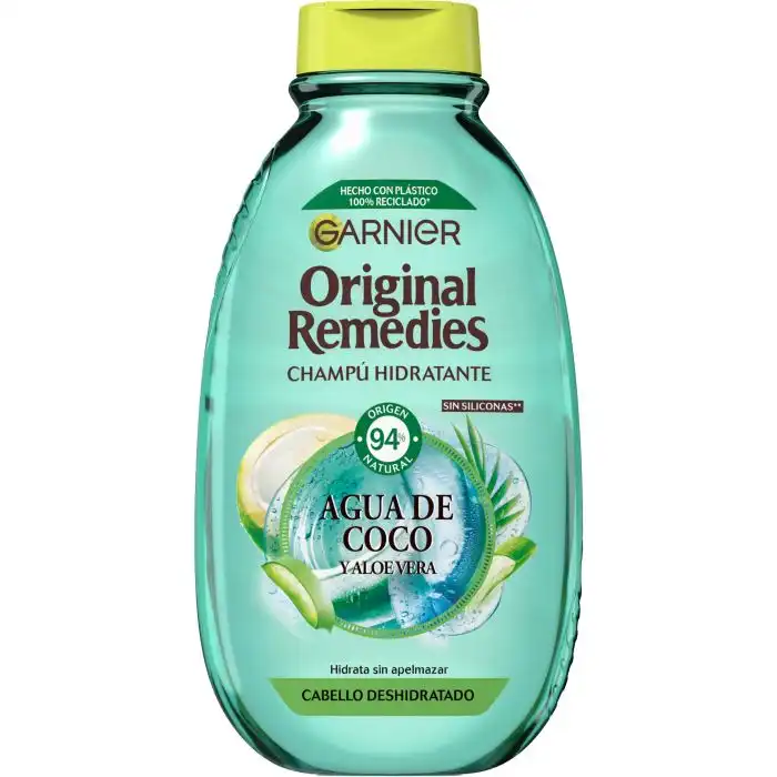 Original Remedies Champú Hidratante Agua de Coco y Aloe Vera 400 ml - Garnier - Comparador de precios