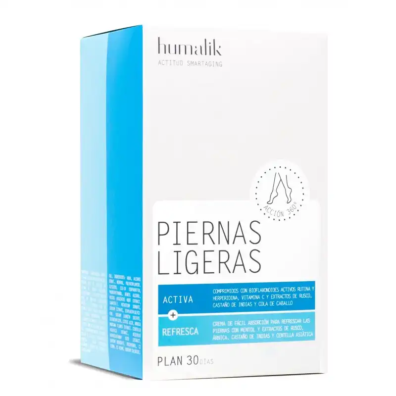Piernas ligeras 30 días 60 comprimidos + 250 ml gel - Humalik - Comparador de precios