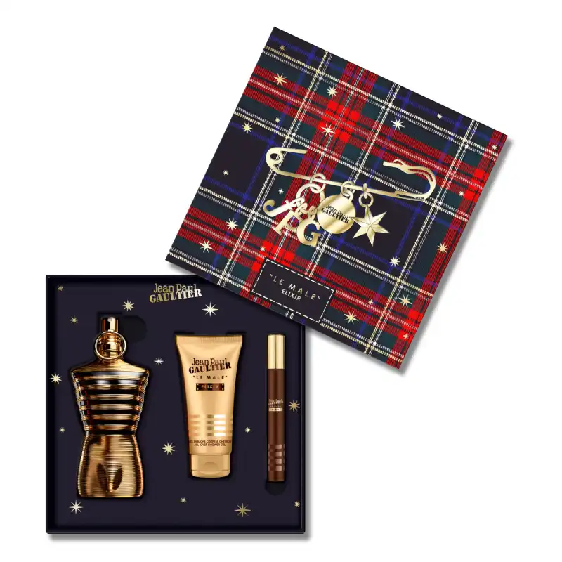Set Le Male Elixir Parfum 125 Ml + Mini 10 Ml + Shower Gel 75 Ml - Jean Paul Gaultier - Comparador de precios