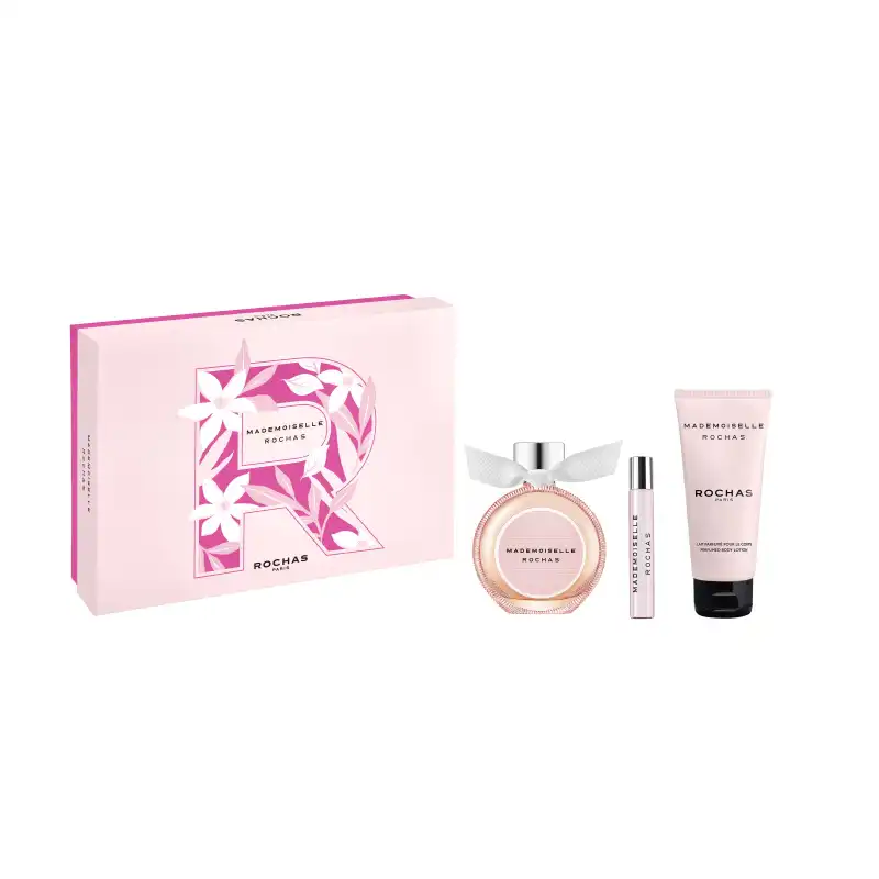 Set Mademoiselle Eau De Parfum 90 Ml + Mini 7,5 Ml + Body Lotion 100 Ml - Rochas - Comparador de precios