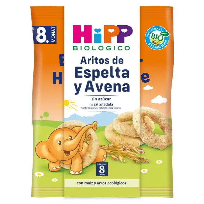 Snacks Aritos Espelta y Avena 8M 30 gr - HiPP - Comparador de precios