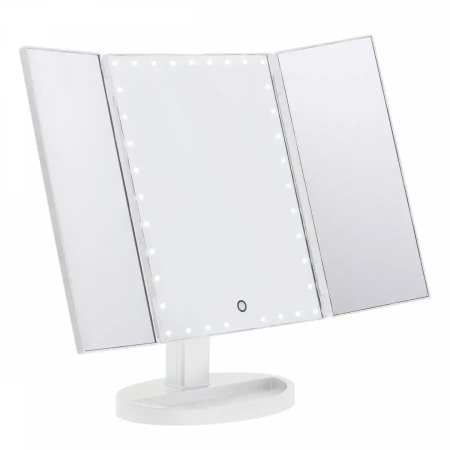 UNIQ - Espejo Cosmético Hollywood Trifold Con Luz LED Espejos 1 pieces Blanco - UNIQ - Comparador de precios