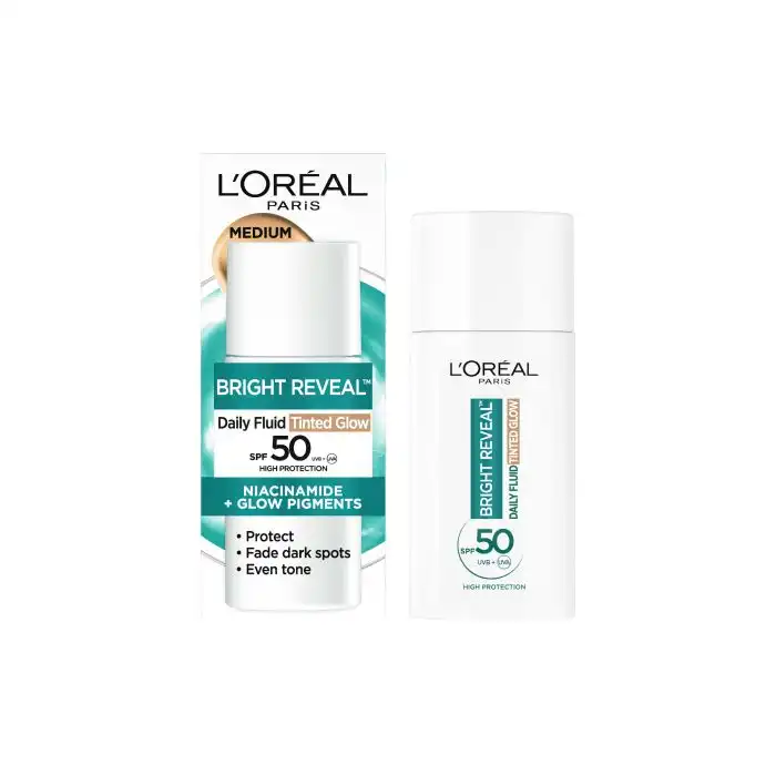 Bright Reveal Fluido Diario con Color y Niacinamida SPF50 50 ml - Loreal Paris - Comparador de precios