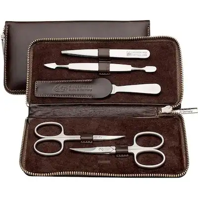 ERBE Estuche de manicura con cremallera, 7 piezas. Marrón 1 Stk. 1.0 pieces - ERBE - Comparador de precios