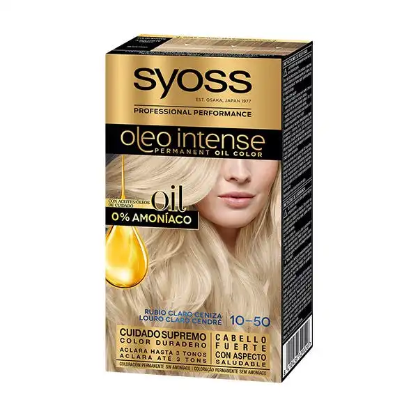 Oleo Intense Permanent Oil Color 10.50 Rubio Claro Ceniza - Syoss - Comparador de precios
