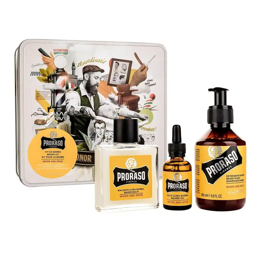 PRORASO Set de regalo Beard Wash 200 ml + Beard Balm 100 ml + Beard Oil 30 ml 1.0 pieces - Proraso - Comparador de precios