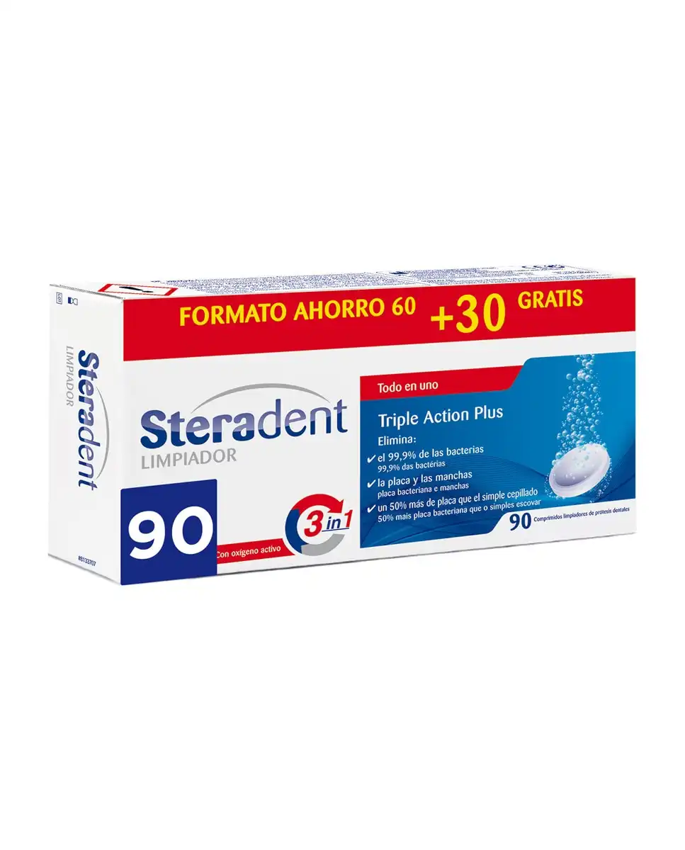 Steradent - 90 Comprimidos Limpiadores Triple Acción - Steradent - Comparador de precios