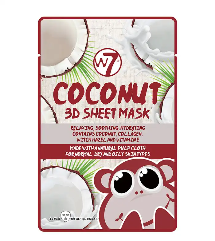 W7 - Mascarilla facial de Papel 3D - Coconut - W7 - Comparador de precios