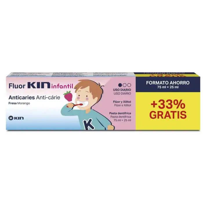 Fluor Kin Infantil Pasta Fresa 75 ml - Kin - Comparador de precios