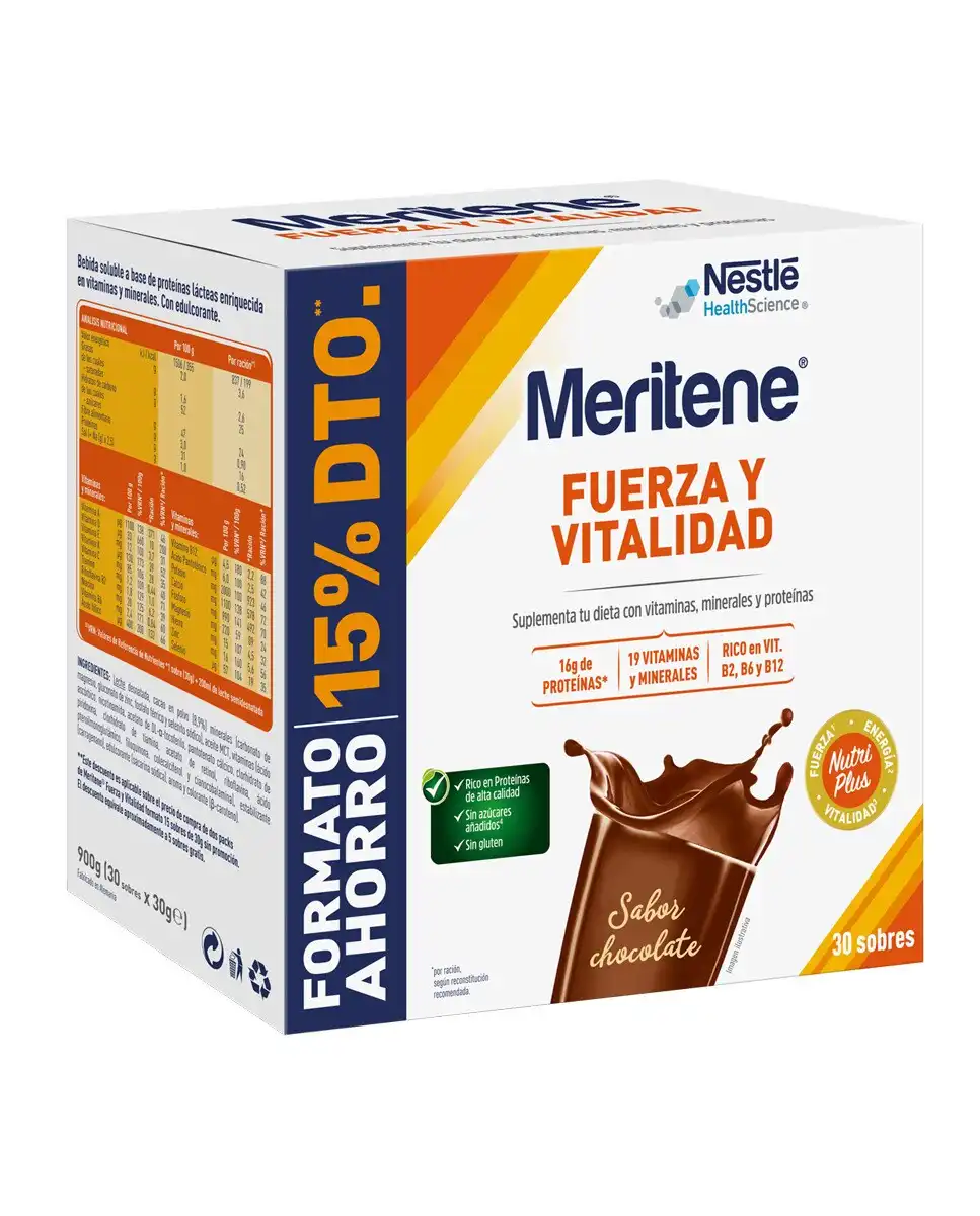 Meritene - 30 Sobres Polvo Chocolate Meritene. - Meritene - Comparador de precios