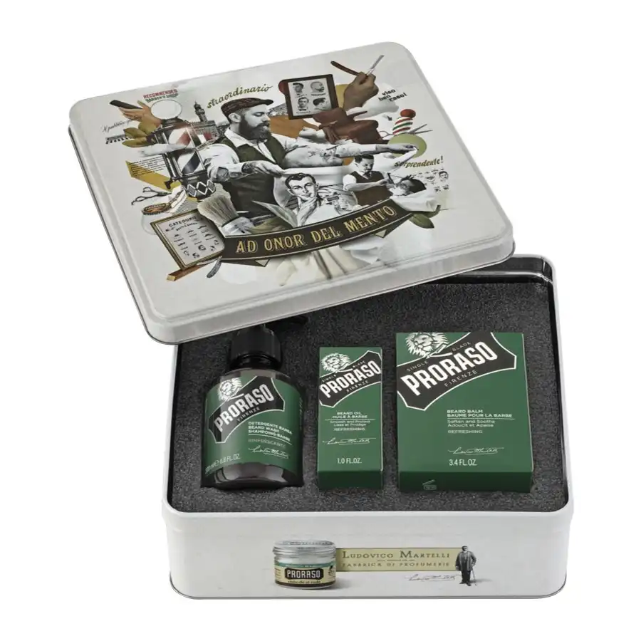 PRORASO Set de regalo Beard Shampoo 200 ml + Beard Balm 100 ml + Beard Oil 30 ml 1.0 pieces - Proraso - Comparador de precios