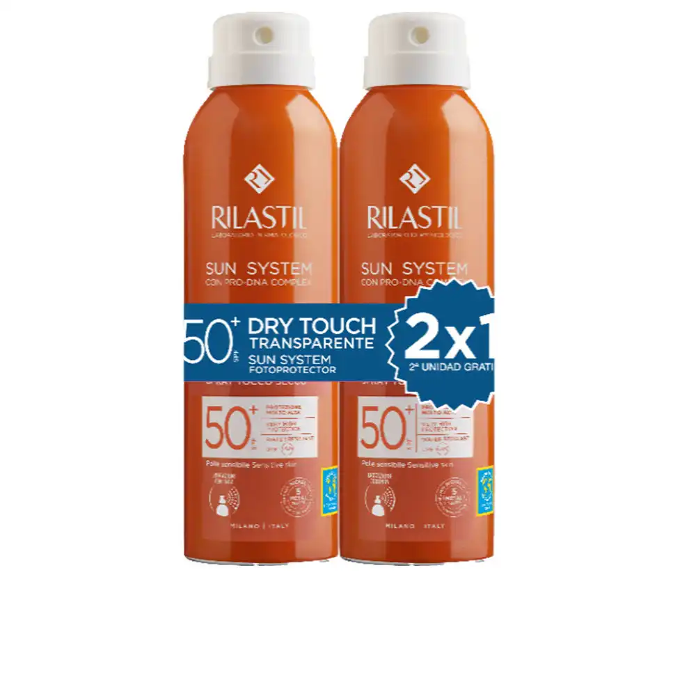 Protector Solar En Spray SPF50+ Transparente De Tacto Seco Pack 2 x 200 ml - Rilastil - Comparador de precios