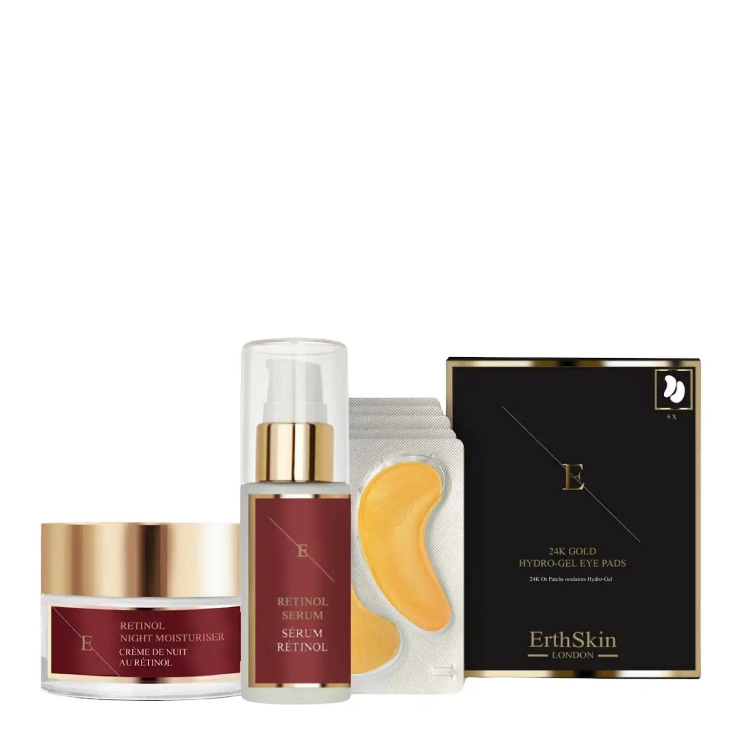 Trío de retinol + parches para ojos Set de tratamiento facial - ErthSkin London - Comparador de precios
