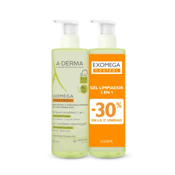 Exomega Gel Limpiador 2 en 1 Pieles Atópicas 500 ml - A-derma - Comparador de precios