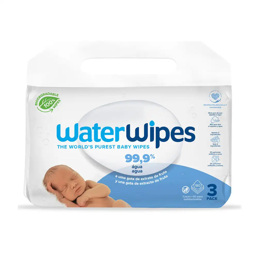 Waterwipes toallitas baby agua 99,9% bio 180 u - WaterWipes - Comparador de precios