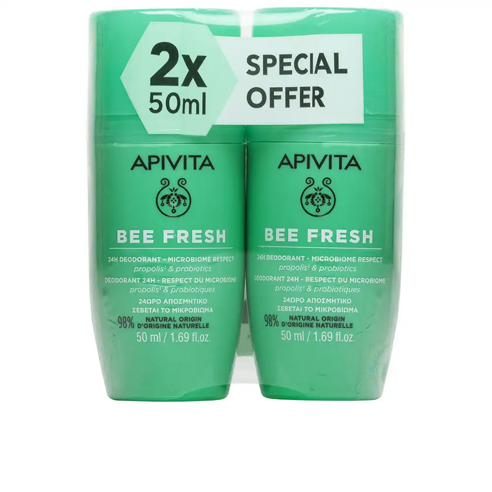 Bee Fresh desodorante roll-on 24h respeta el microbioma pack 2 x 50 ml - Apivita - Comparador de precios