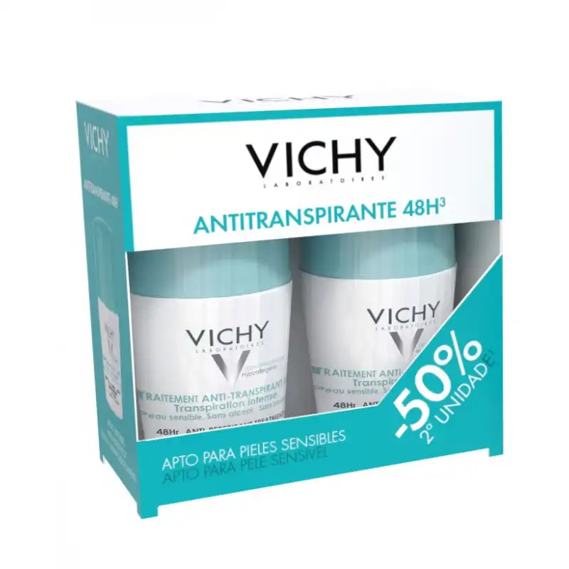 Duo Desodorante Tratamiento Anti-transpirante 48h. 50% 2ª Unidad - Vichy - Comparador de precios