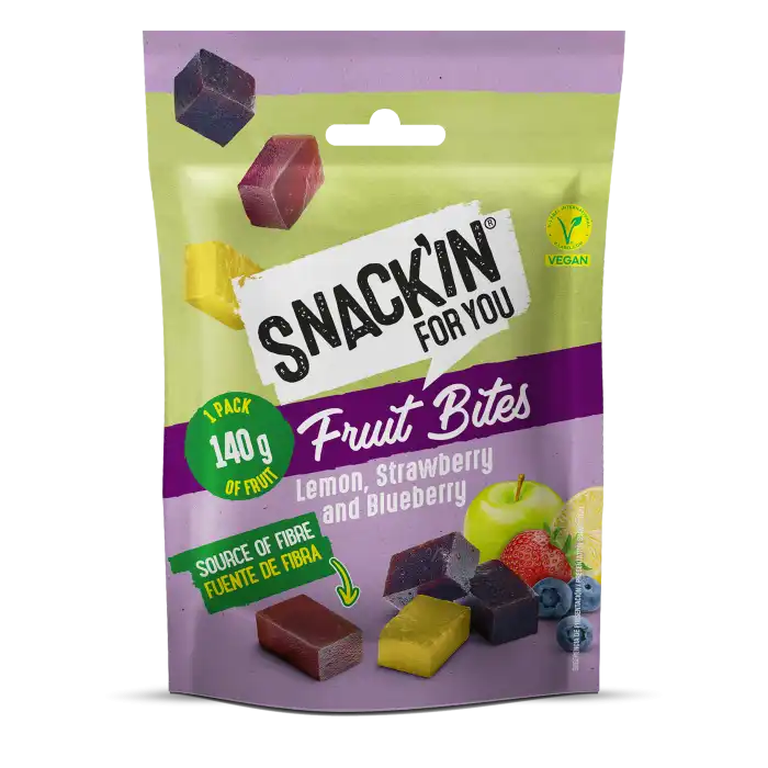 Fruit Bites Limón Fresas y Arándanos 32 gr - Snack'in For You - Comparador de precios