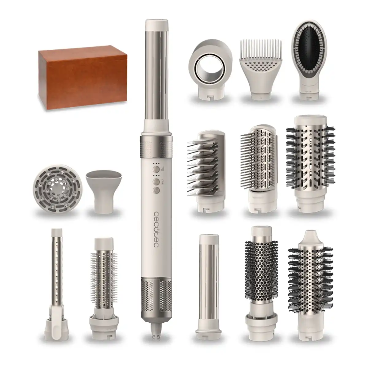 Moldeador Cecotec CeramicCare 14 en1 AirGlamc con 3 velocidades y 3 temperaturas Champagne - Cecotec - Comparador de precios