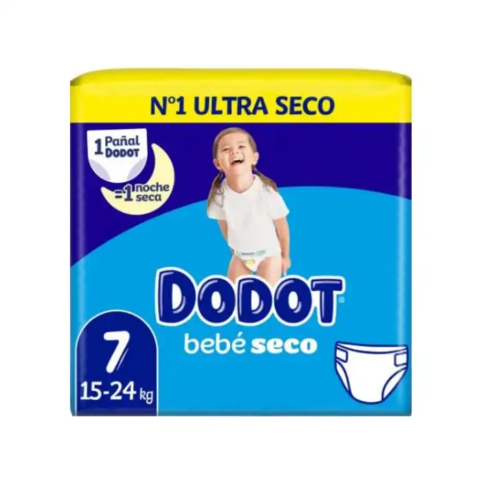 Pañales Bebé Seco Talla 7 de 15 a 24 kg - Dodot - Comparador de precios
